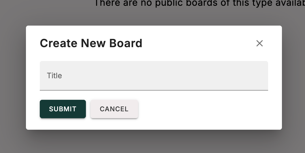 Create board modal